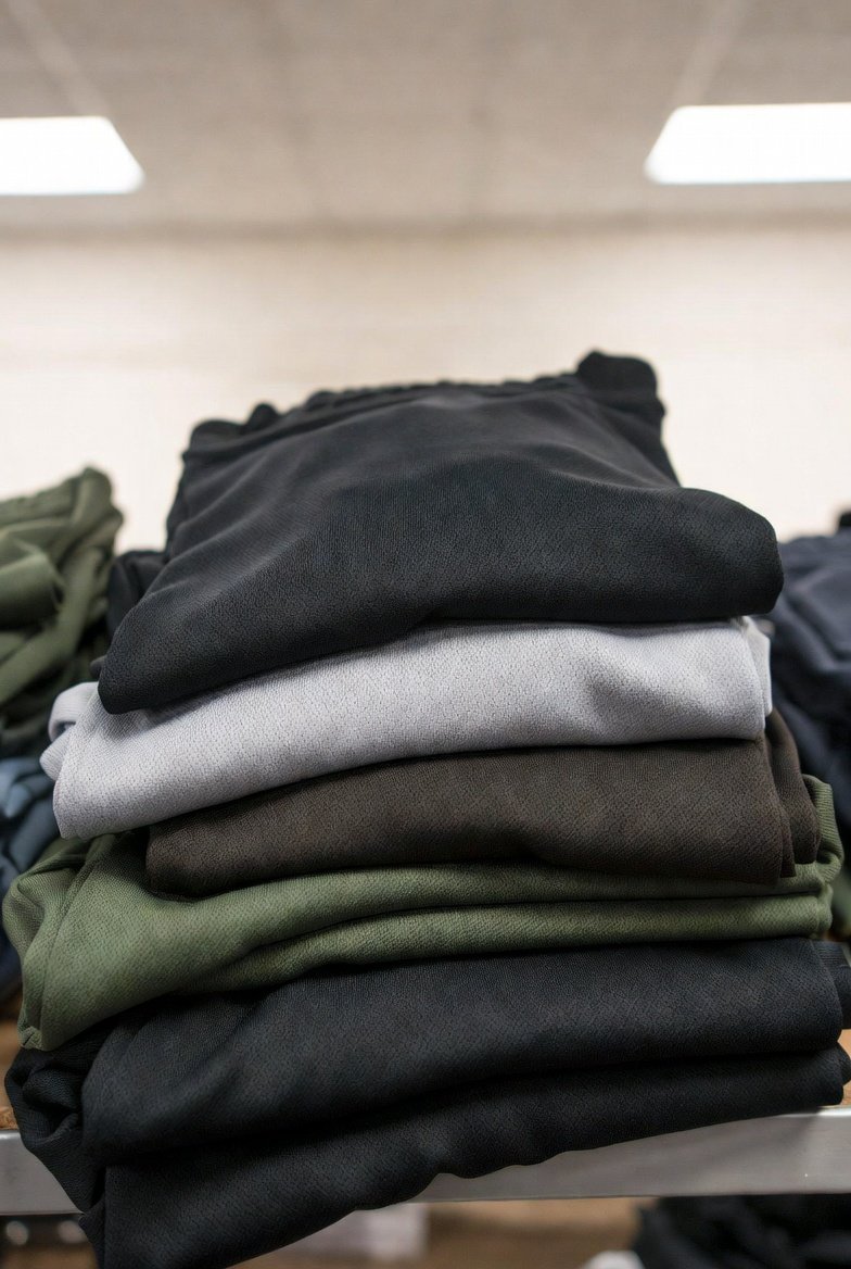 Folded dri-fit tees and joggers